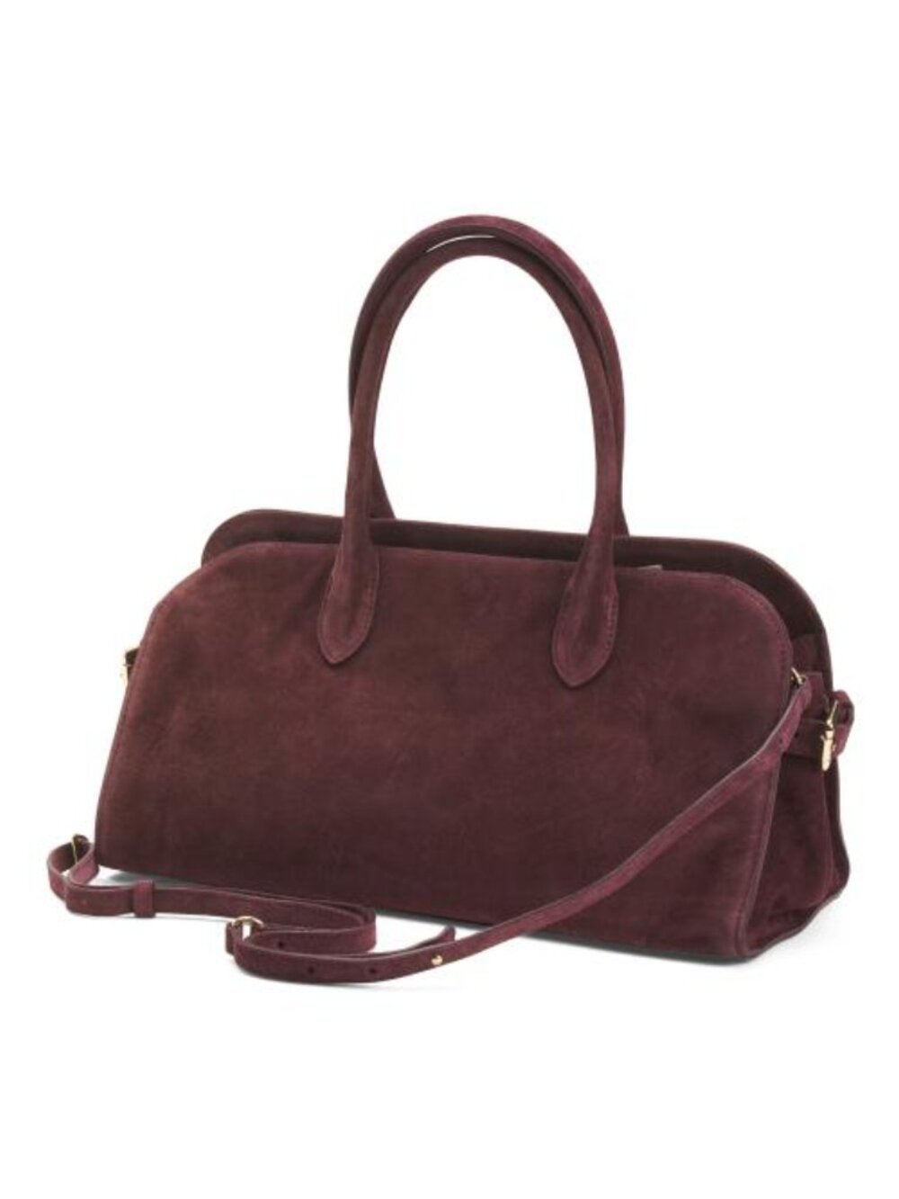 CLAUDIA Made In Italy Suede East West Satchel - Picture 3 of 4